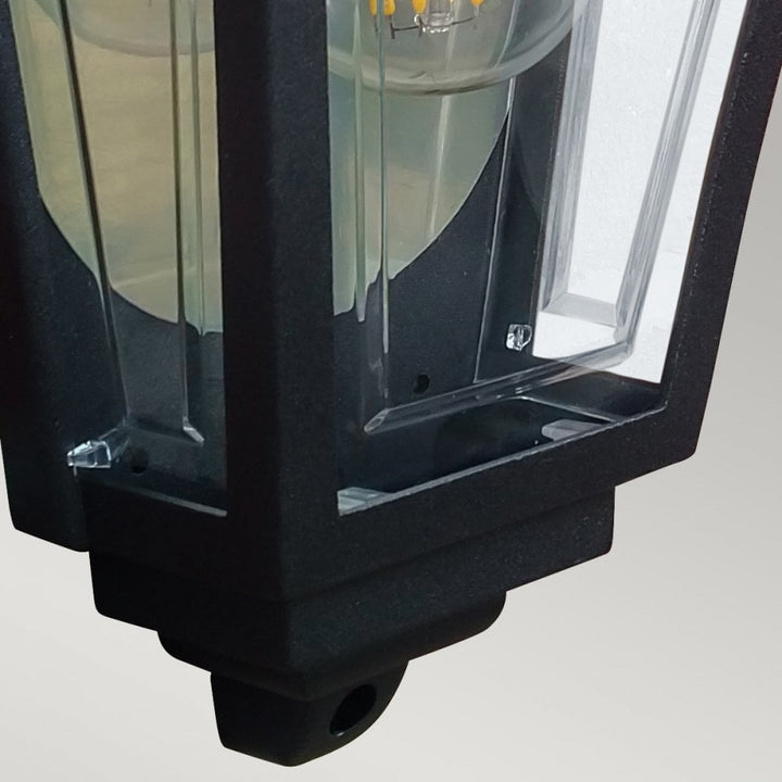 Elstead DECO-LANE7-BLACK Deco Lane 1 Light Outdoor Half Wall Lantern Black