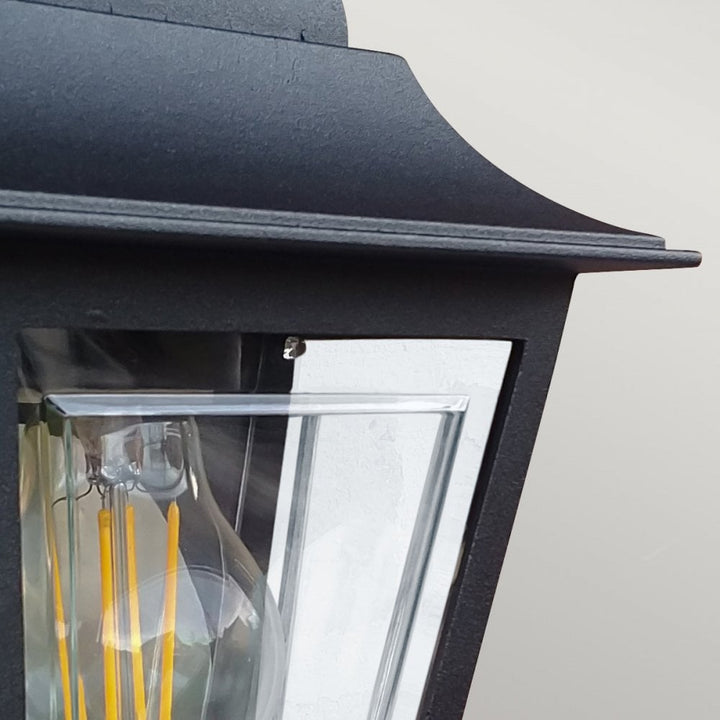 Elstead DECO-LANE7-BLACK Deco Lane 1 Light Outdoor Half Wall Lantern Black