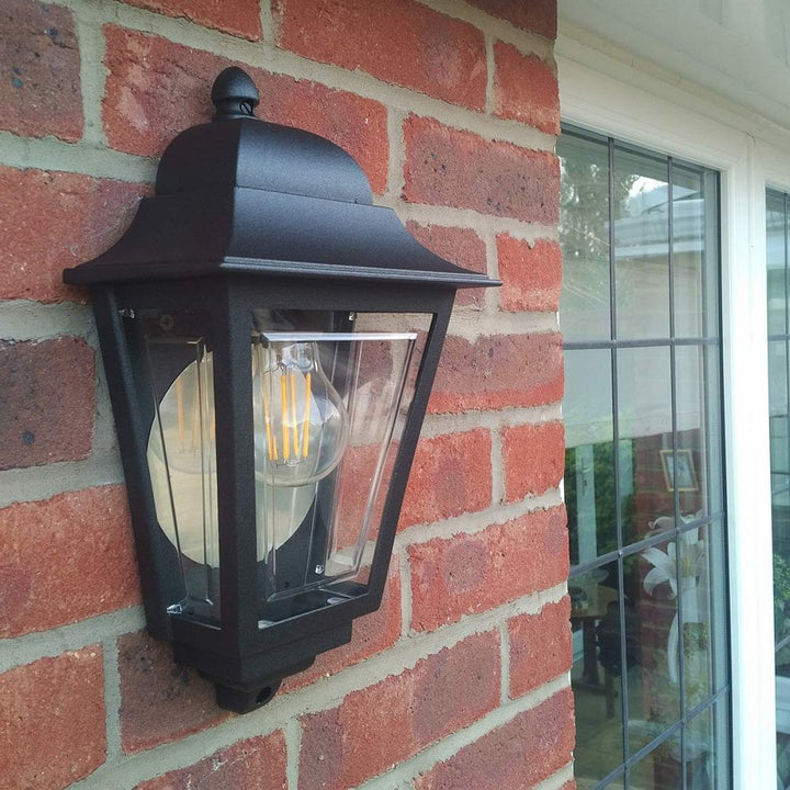Elstead DECO-LANE7-BLACK Deco Lane 1 Light Outdoor Half Wall Lantern Black