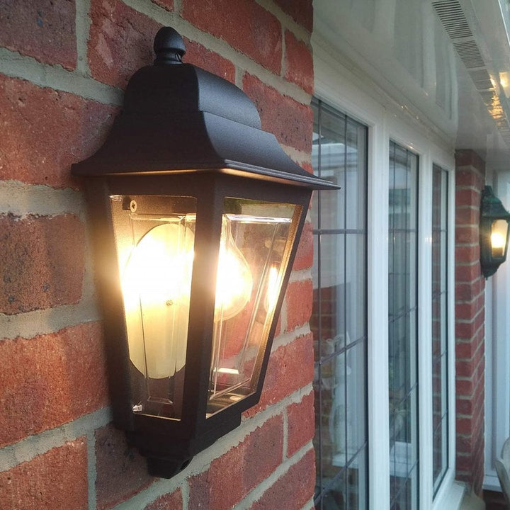 Elstead DECO-LANE7-BLACK Deco Lane 1 Light Outdoor Half Wall Lantern Black