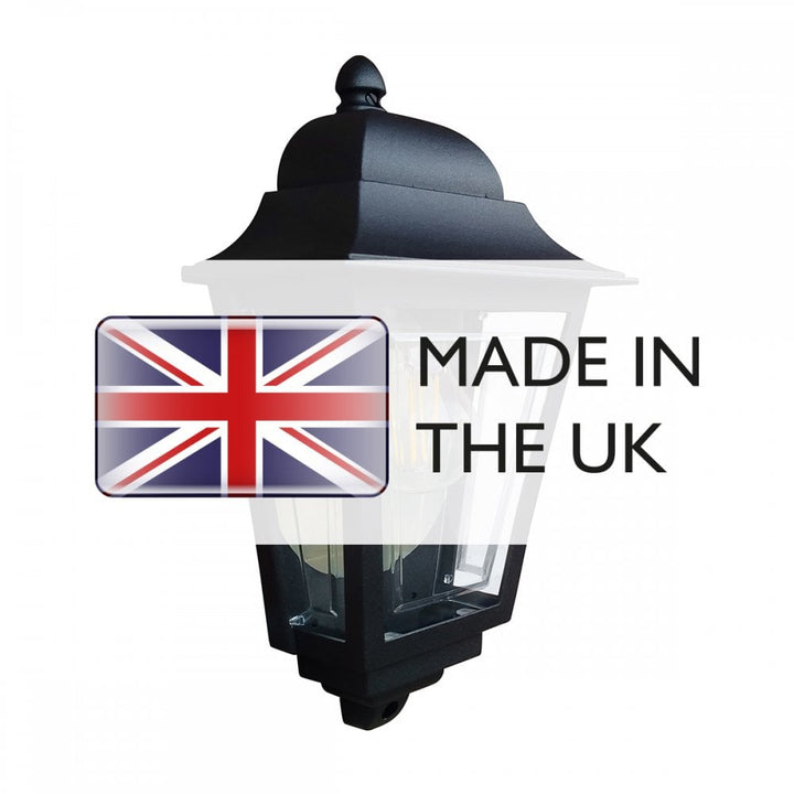 Elstead DECO-LANE7-BLACK Deco Lane 1 Light Outdoor Half Wall Lantern Black