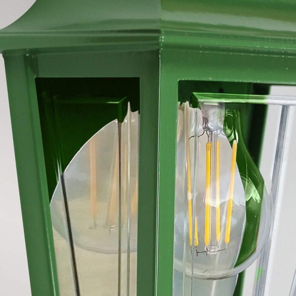Elstead DECO-LANE7-GREEN Deco Lane 1 Light Outdoor Half Wall Lantern Green