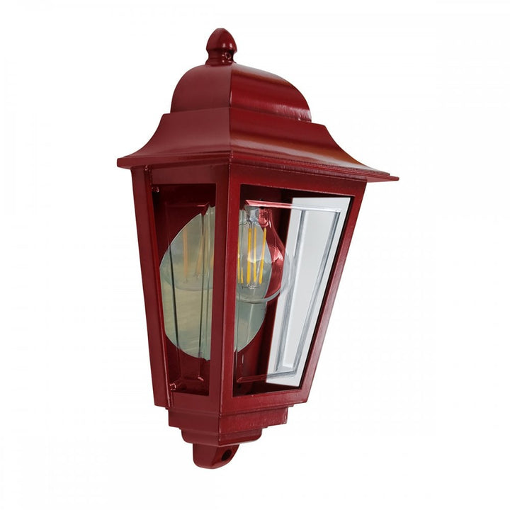 Elstead DECO-LANE7-RED Deco Lane 1 Light Outdoor Half Wall Lantern Red