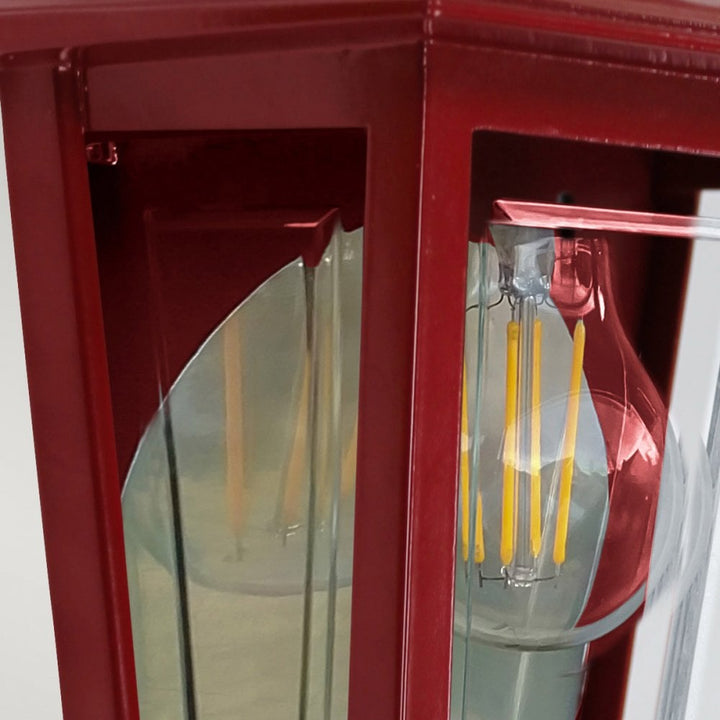 Elstead DECO-LANE7-RED Deco Lane 1 Light Outdoor Half Wall Lantern Red