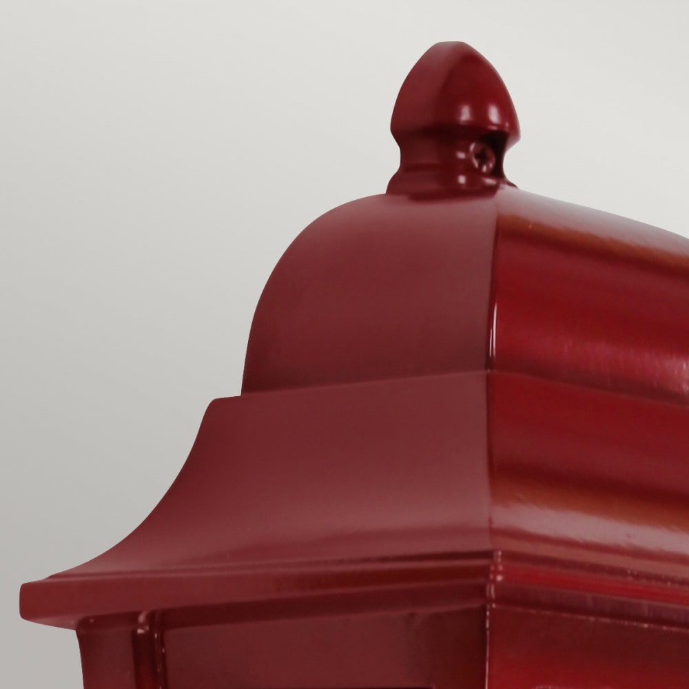 Elstead DECO-LANE7-RED Deco Lane 1 Light Outdoor Half Wall Lantern Red