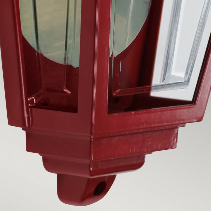 Elstead DECO-LANE7-RED Deco Lane 1 Light Outdoor Half Wall Lantern Red