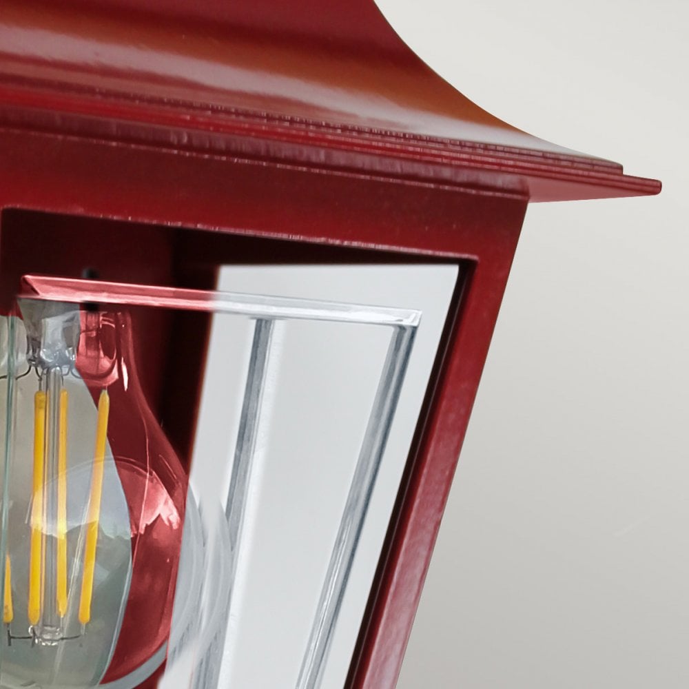 Elstead DECO-LANE7-RED Deco Lane 1 Light Outdoor Half Wall Lantern Red