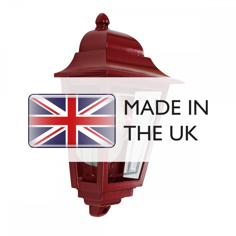 Elstead DECO-LANE7-RED Deco Lane 1 Light Outdoor Half Wall Lantern Red