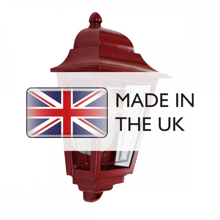 Elstead DECO-LANE7-RED Deco Lane 1 Light Outdoor Half Wall Lantern Red