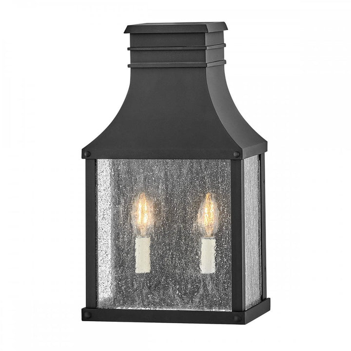 Hinkley Lighting HK-BEACON-HILL7-MB Beacon Hill 2 Light Outdoor Half Wall Lantern Museum Black