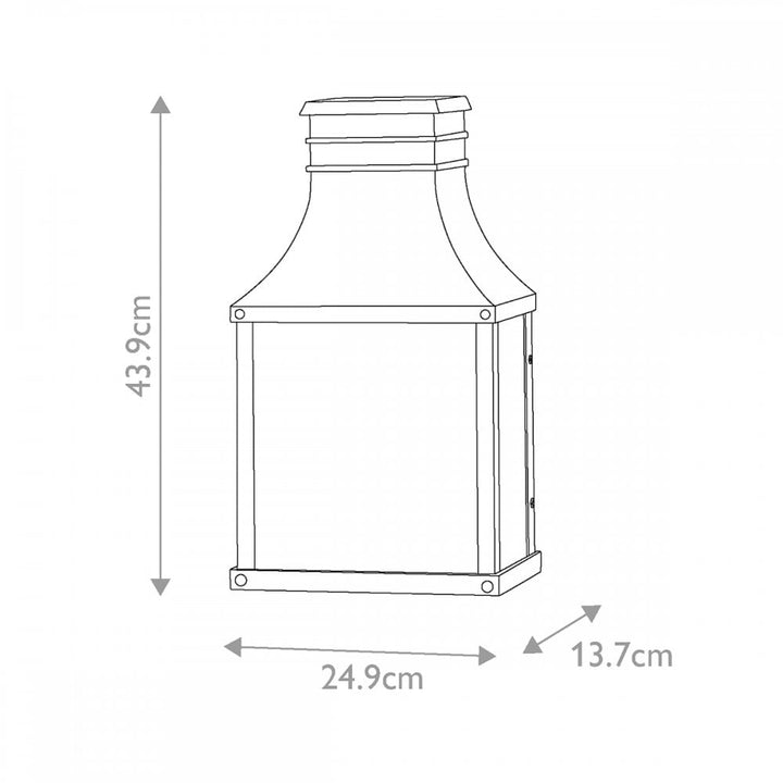 Hinkley Lighting HK-BEACON-HILL7-MB Beacon Hill 2 Light Outdoor Half Wall Lantern Museum Black