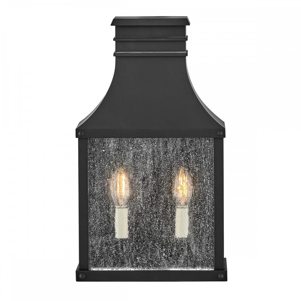 Hinkley Lighting HK-BEACON-HILL7-MB Beacon Hill 2 Light Outdoor Half Wall Lantern Museum Black