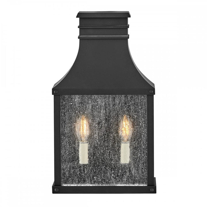 Hinkley Lighting HK-BEACON-HILL7-MB Beacon Hill 2 Light Outdoor Half Wall Lantern Museum Black