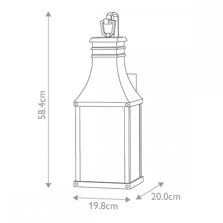 Hinkley Lighting HK-BEACON-HILL-M-MB Beacon Hill 2 Light Outdoor Medium Wall Lantern Museum Black