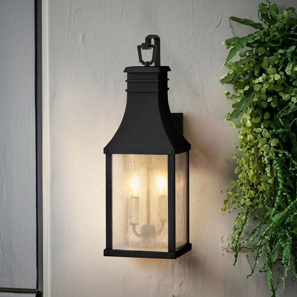 Hinkley Lighting HK-BEACON-HILL-M-MB Beacon Hill 2 Light Outdoor Medium Wall Lantern Museum Black