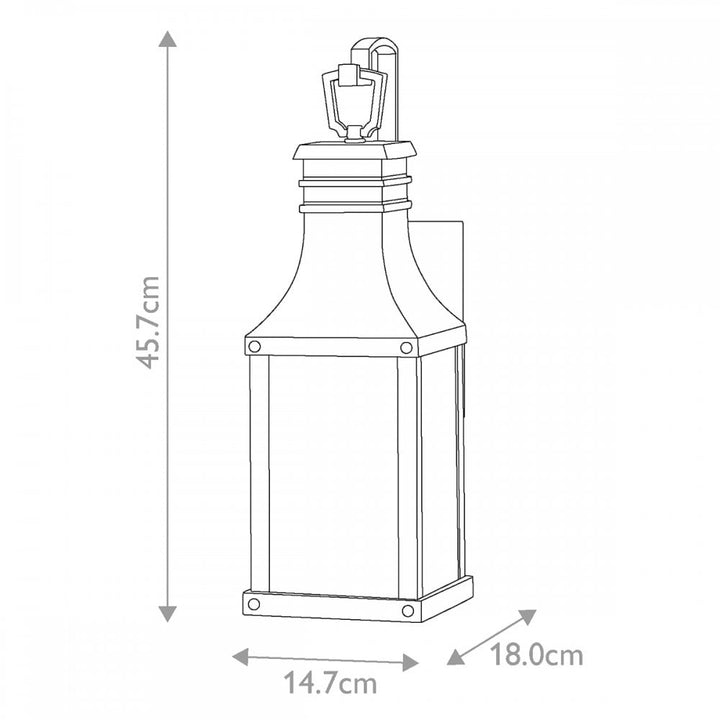 Hinkley Lighting HK-BEACON-HILL-S-MB Beacon Hill 1 Light Outdoor Small Wall Lantern Museum Black