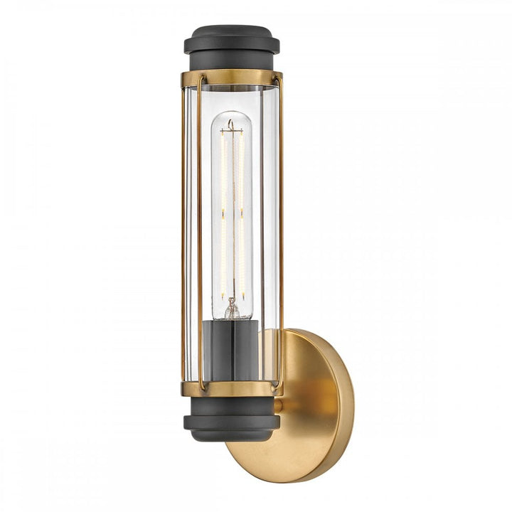 Hinkley Lighting HK-MASTHEAD1-HBBK Masthead 1 Light Bathroom Wall Light Heritage Brass & Black