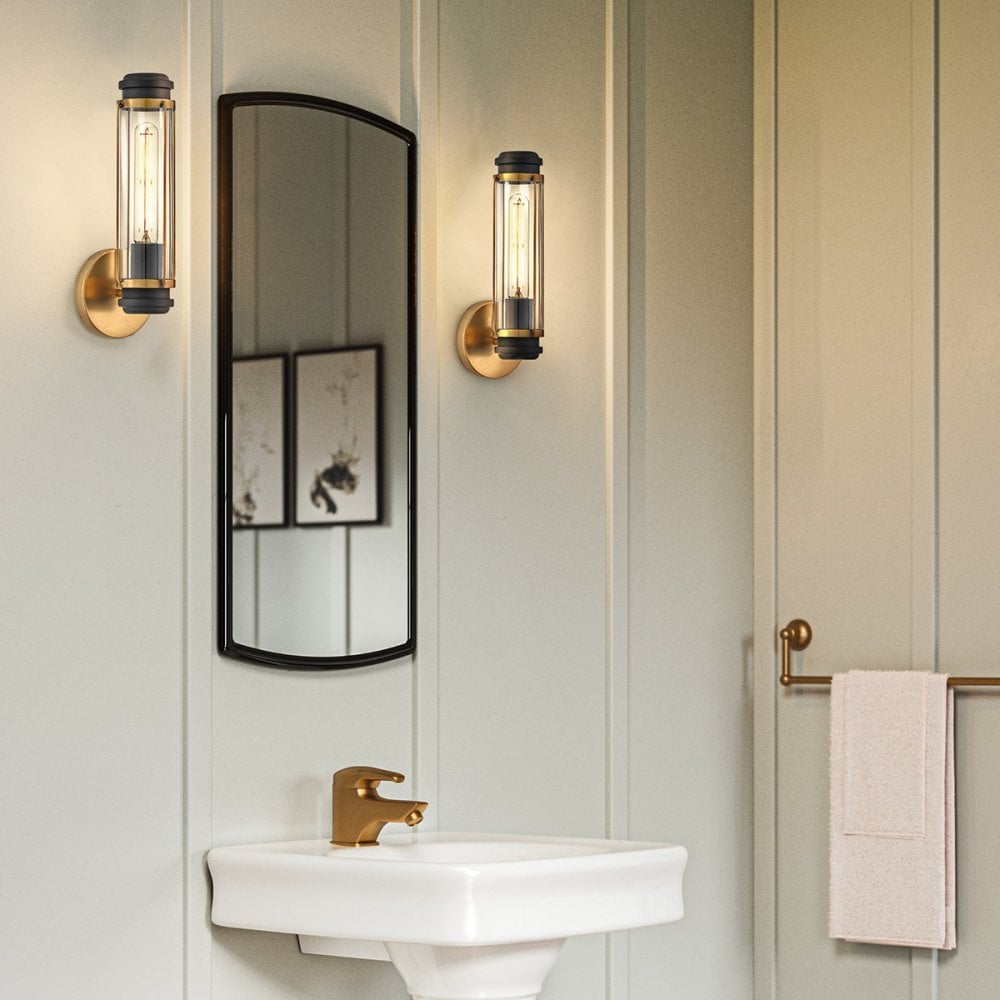Hinkley Lighting HK-MASTHEAD1-HBBK Masthead 1 Light Bathroom Wall Light Heritage Brass & Black