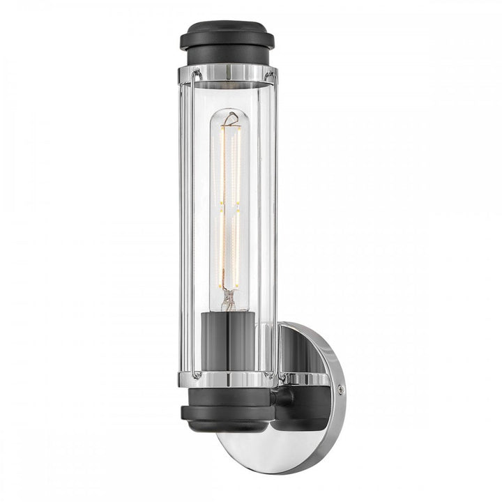 Hinkley Lighting HK-MASTHEAD1-PCBK Masthead 1 Light BathroomWall Light Polished Chrome & Black