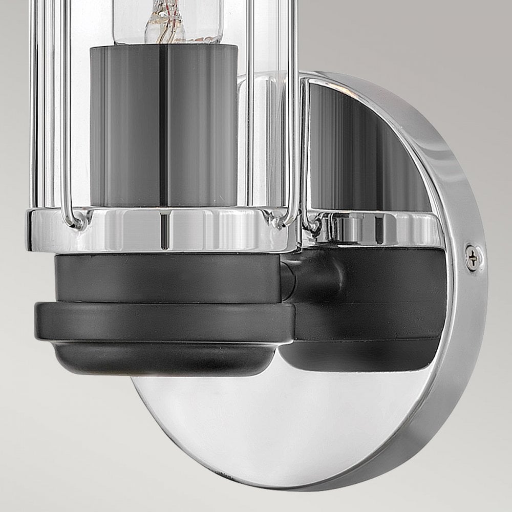 Hinkley Lighting HK-MASTHEAD1-PCBK Masthead 1 Light BathroomWall Light Polished Chrome & Black