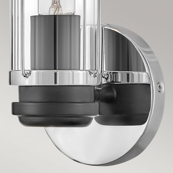 Hinkley Lighting HK-MASTHEAD1-PCBK Masthead 1 Light BathroomWall Light Polished Chrome & Black