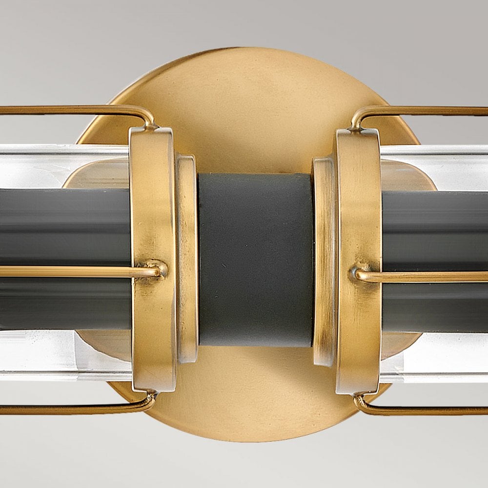 Hinkley Lighting HK-MASTHEAD2-HBBK Masthead 2 Light BathroomWall Light Heritage Brass & Black