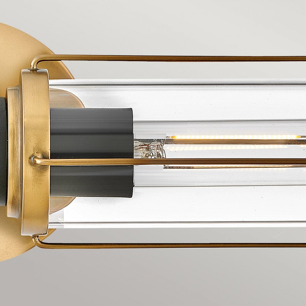 Hinkley Lighting HK-MASTHEAD2-HBBK Masthead 2 Light BathroomWall Light Heritage Brass & Black