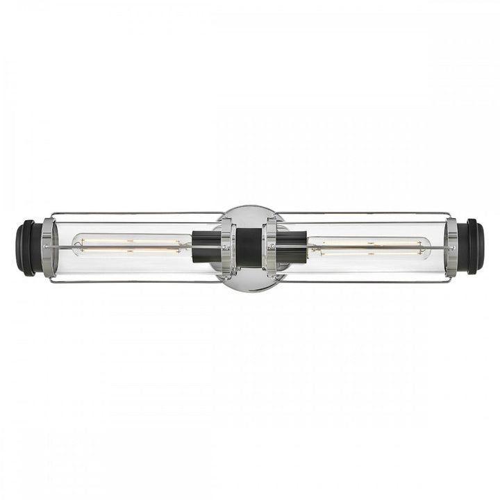 Hinkley Lighting HK-MASTHEAD2-PCBK Masthead 2 Light Bathroom Wall Light Polished Chrome & Black