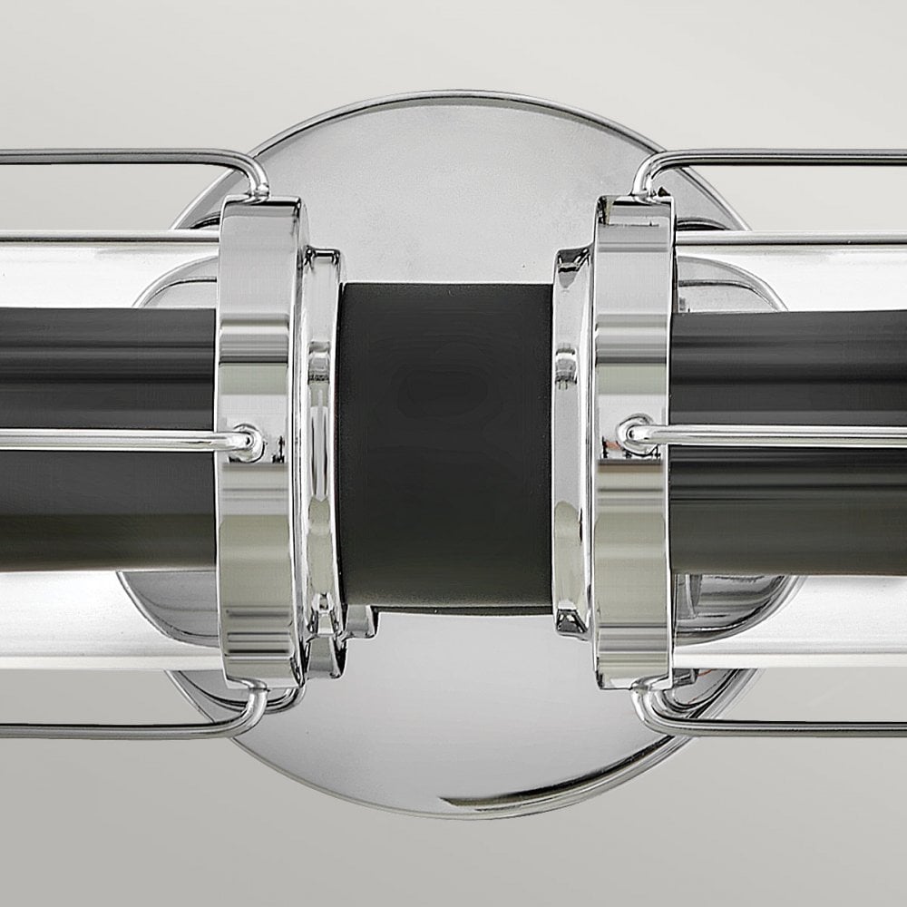 Hinkley Lighting HK-MASTHEAD2-PCBK Masthead 2 Light Bathroom Wall Light Polished Chrome & Black