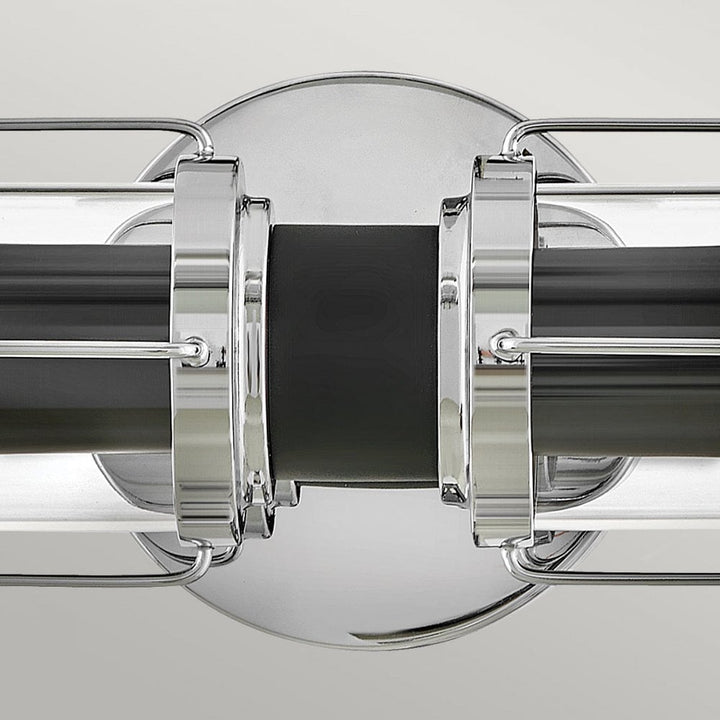 Hinkley Lighting HK-MASTHEAD2-PCBK Masthead 2 Light Bathroom Wall Light Polished Chrome & Black
