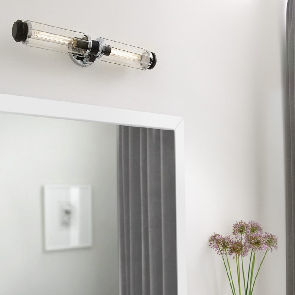 Hinkley Lighting HK-MASTHEAD2-PCBK Masthead 2 Light Bathroom Wall Light Polished Chrome & Black
