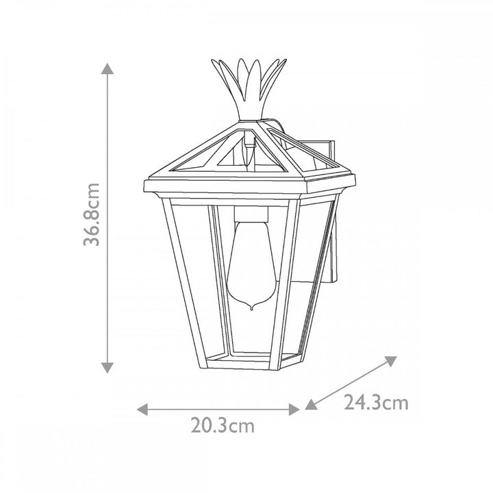 Hinkley Lighting HK-PALMA-S-BK Palma 1 Light Outdoor Small Wall Lantern Black