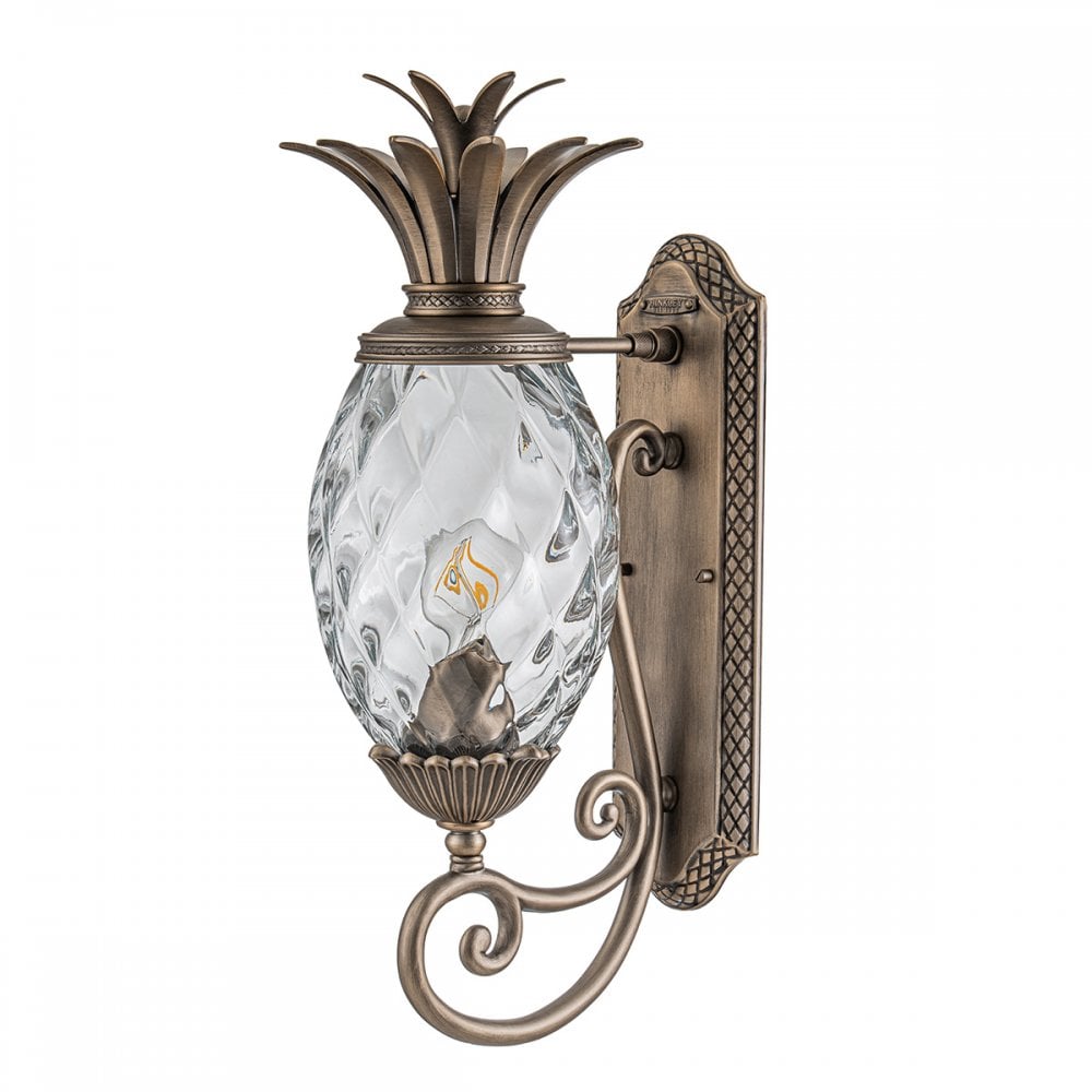 Hinkley Lighting HK-PLANTATION-M-BU Plantation 1 Light Outdoor Medium Wall Lantern Burnished Bronze