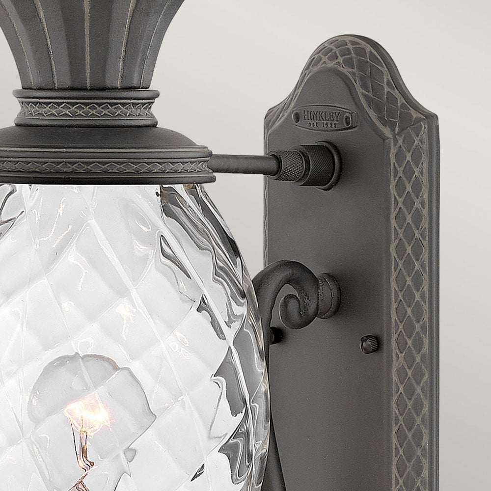 Hinkley Lighting HK-PLANTATION-M-MB Plantation 1 Light Outdoor Medium Wall Lantern Museum Black