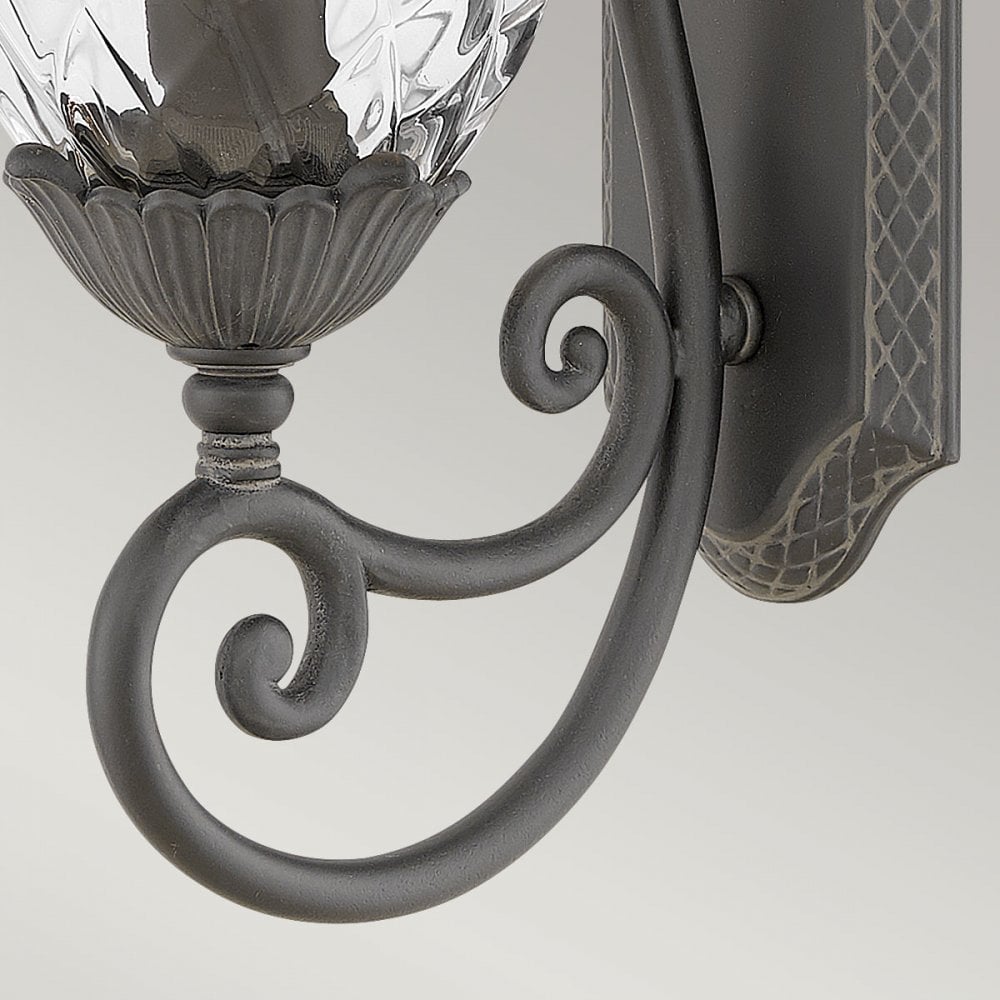 Hinkley Lighting HK-PLANTATION-M-MB Plantation 1 Light Outdoor Medium Wall Lantern Museum Black
