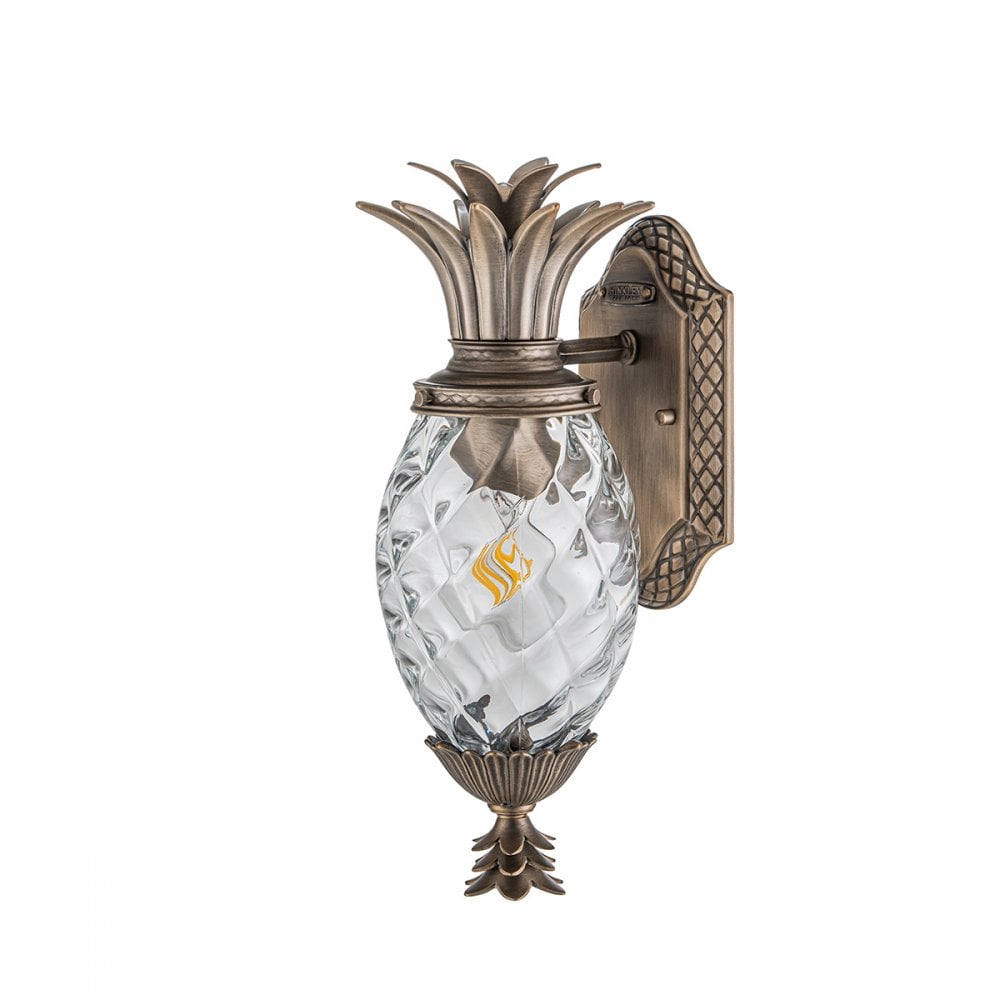 Hinkley Lighting HK-PLANTATION-S-BU Plantation 1 Light Outdoor Small Wall Lantern Burnished Bronze