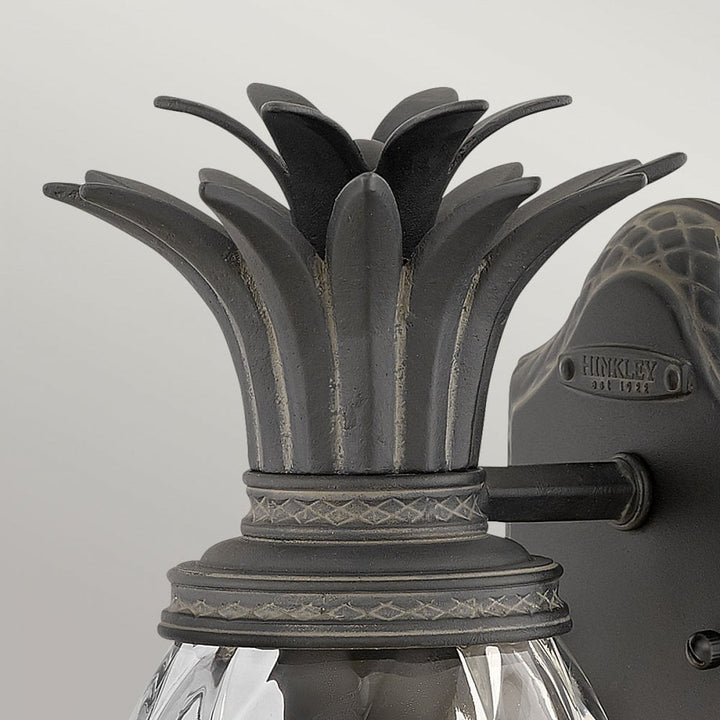 Hinkley Lighting HK-PLANTATION-S-MB Plantation 1 Light Outdoor Small Wall Lantern Museum Black