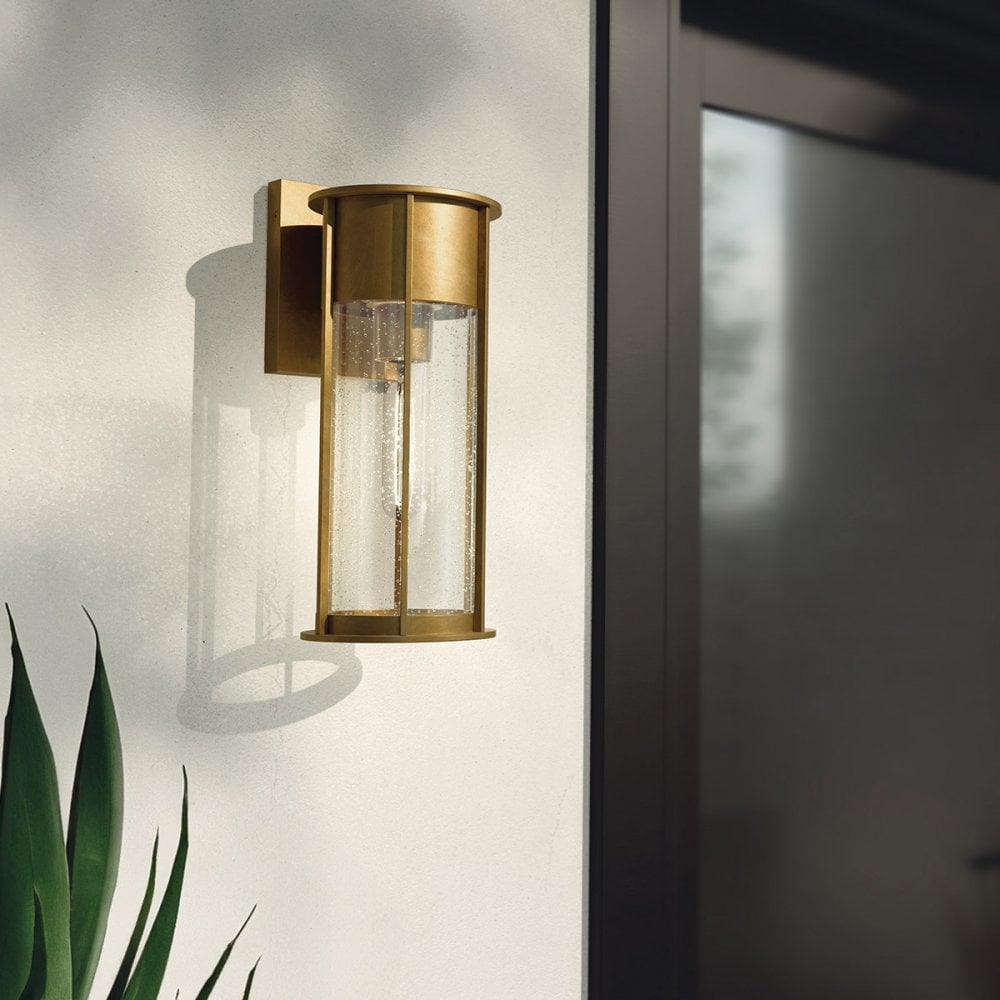 Kichler KL-CAMILLO-M-PNBR Camillo 1 Light Outdoor Medium Wall Lantern Painted Natural Brass