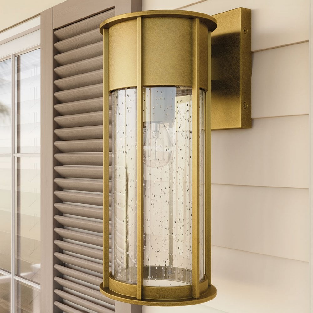 Kichler KL-CAMILLO-M-PNBR Camillo 1 Light Outdoor Medium Wall Lantern Painted Natural Brass