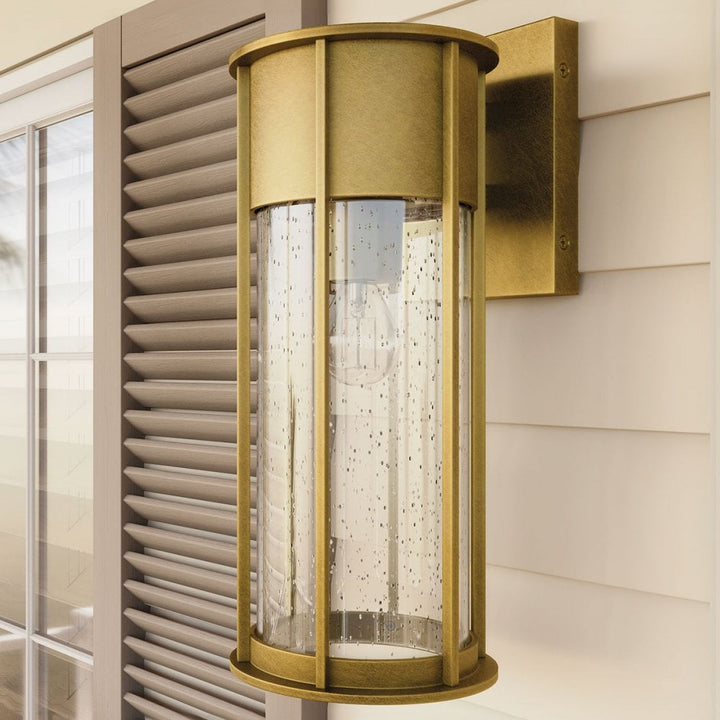 Kichler KL-CAMILLO-M-PNBR Camillo 1 Light Outdoor Medium Wall Lantern Painted Natural Brass