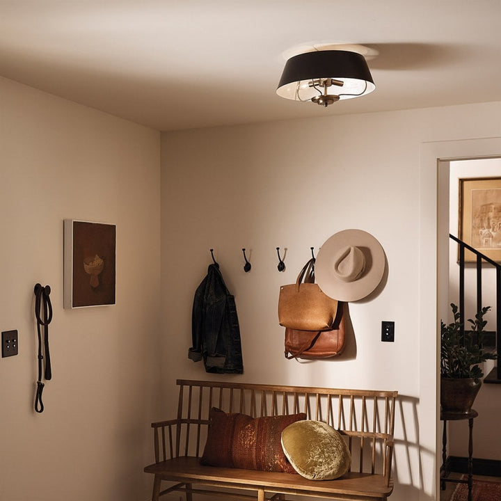 Kichler KL-LUELLA-3P-BKB Luella 3 Light Duo-Mount Pendant Black & Brass