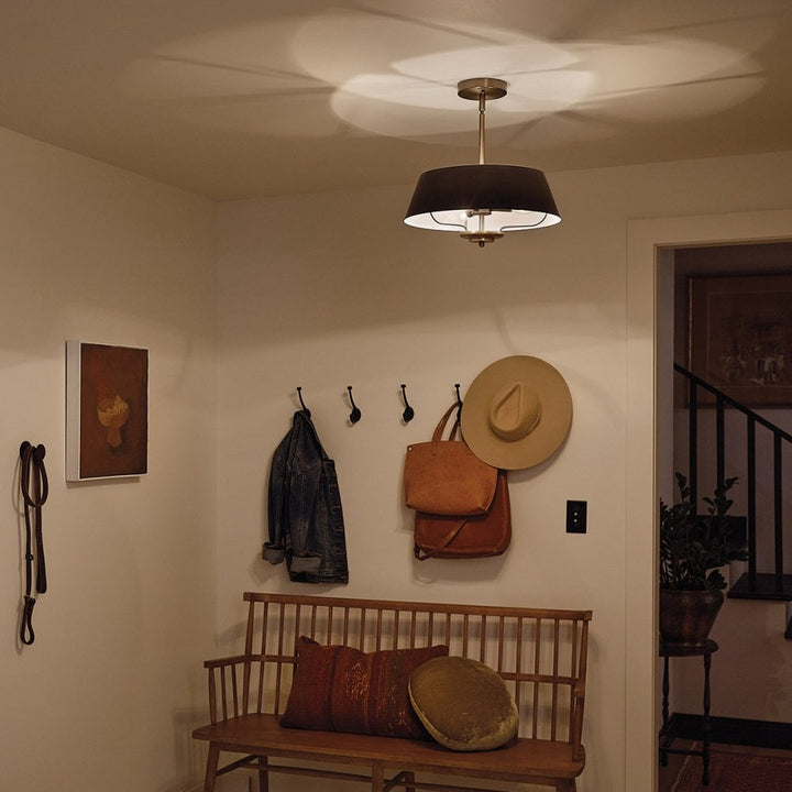 Kichler KL-LUELLA-3P-BKB Luella 3 Light Duo-Mount Pendant Black & Brass