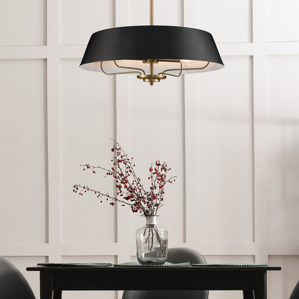 Kichler KL-LUELLA-4P-BKB Luella 4 Light Duo-Mount Pendant Black & Brass