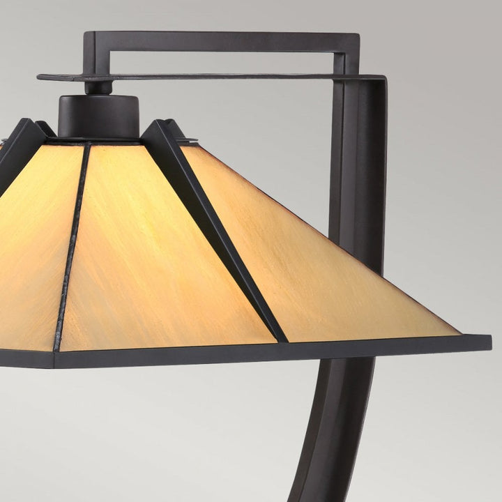 Quoizel QZ-POMEROY-TL Pomeroy 1 Light Table Lamp Western Bronze with Art Glass Shade