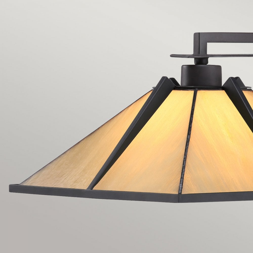 Quoizel QZ-POMEROY-TL Pomeroy 1 Light Table Lamp Western Bronze with Art Glass Shade