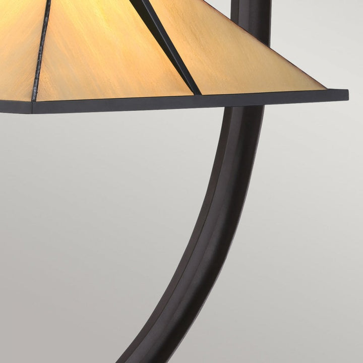 Quoizel QZ-POMEROY-TL Pomeroy 1 Light Table Lamp Western Bronze with Art Glass Shade