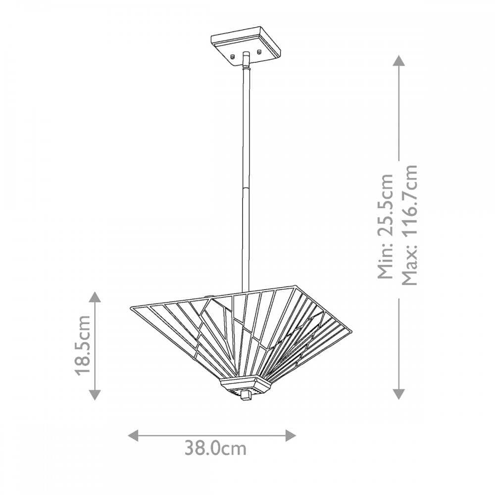 Elstead TF-ALDERLEY-F-P Alderley 2 Light Trio-Mount Pendant Vintage Bronze