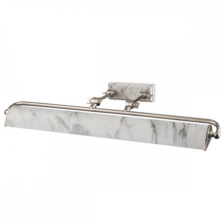 Elstead WINCHFIELD-PLL-PN-WM Winchfield 4 Light Large Picture Light Polished Nickel & White Marble Effect