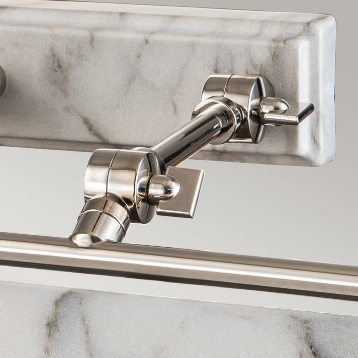 Elstead WINCHFIELD-PLL-PN-WM Winchfield 4 Light Large Picture Light Polished Nickel & White Marble Effect