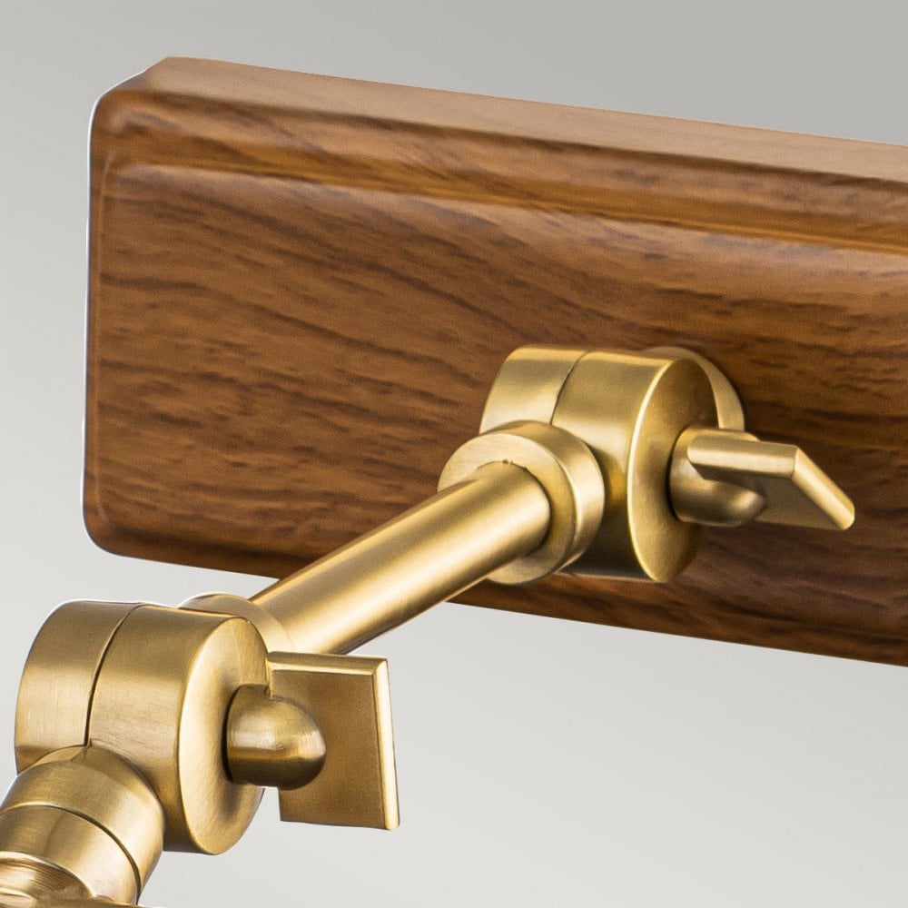 Elstead WINCHFIELD-PLM-AB-OAK Winchfield 2 Light Medium Picture Light Aged Brass & Oak Effect